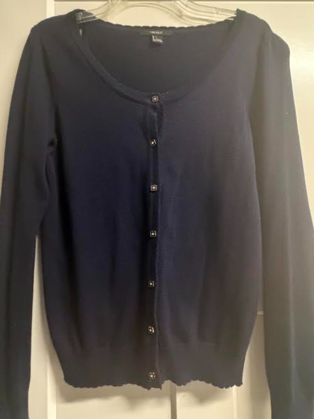 Dark Blue cardigan Flower Buttons